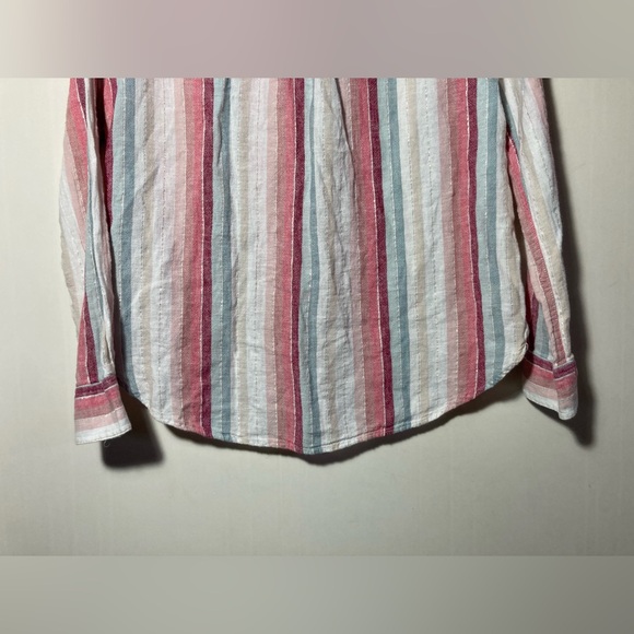 Rails Charli Tropic Stripe Button Down Shirt Metallic Gold Detail Size XSmall - Picture 11 of 16